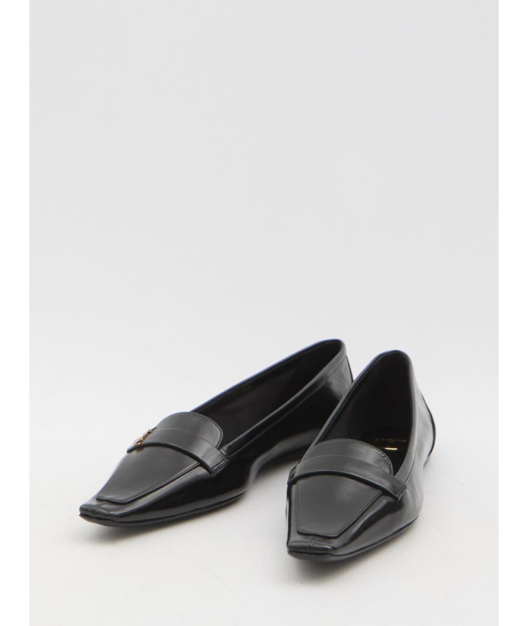 SAINT LAURENT Черные кожаные балетки, фото 2