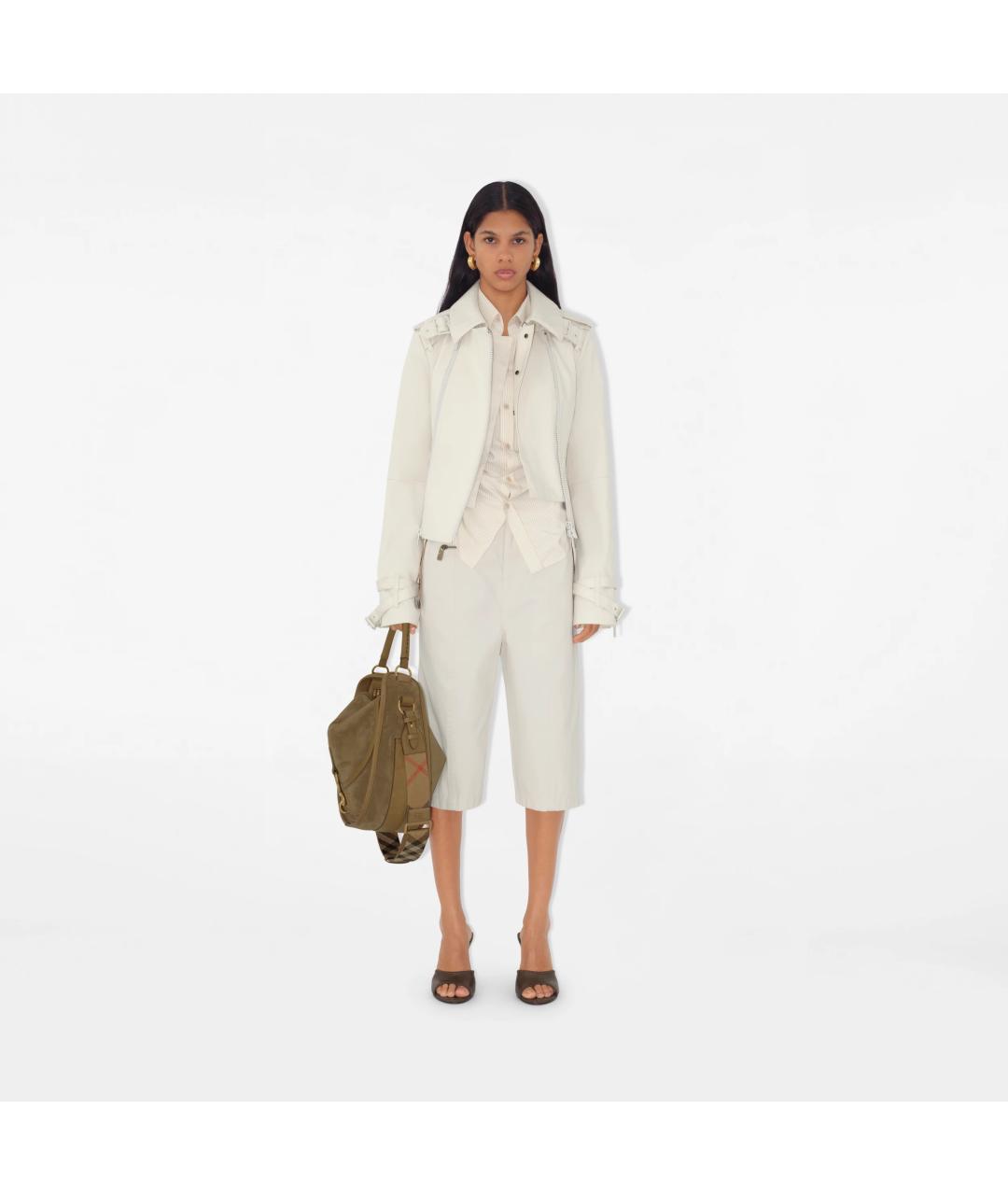 BURBERRY Белая хлопковая куртка, фото 2