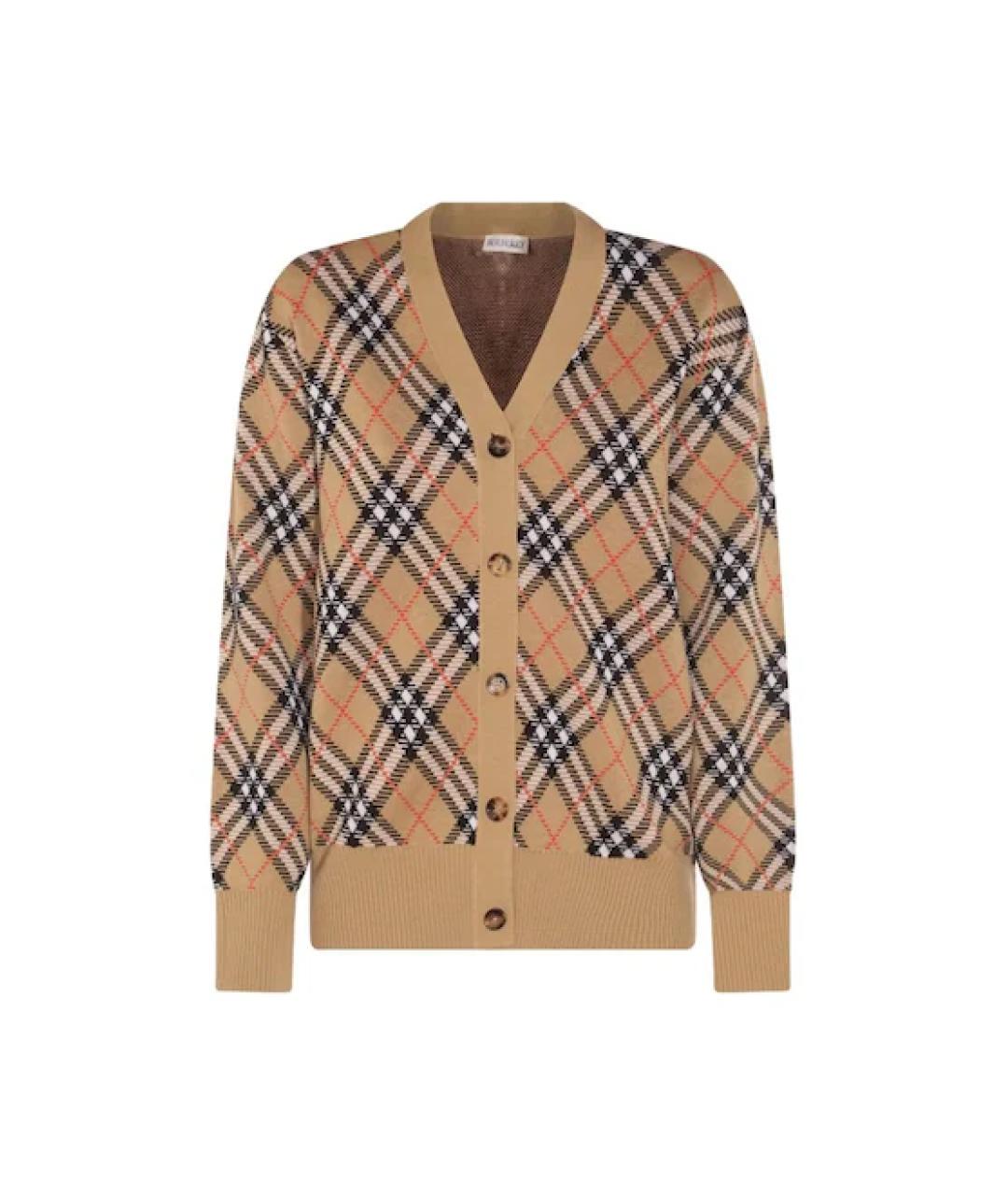 BURBERRY Бежевый шерстяной кардиган, фото 1