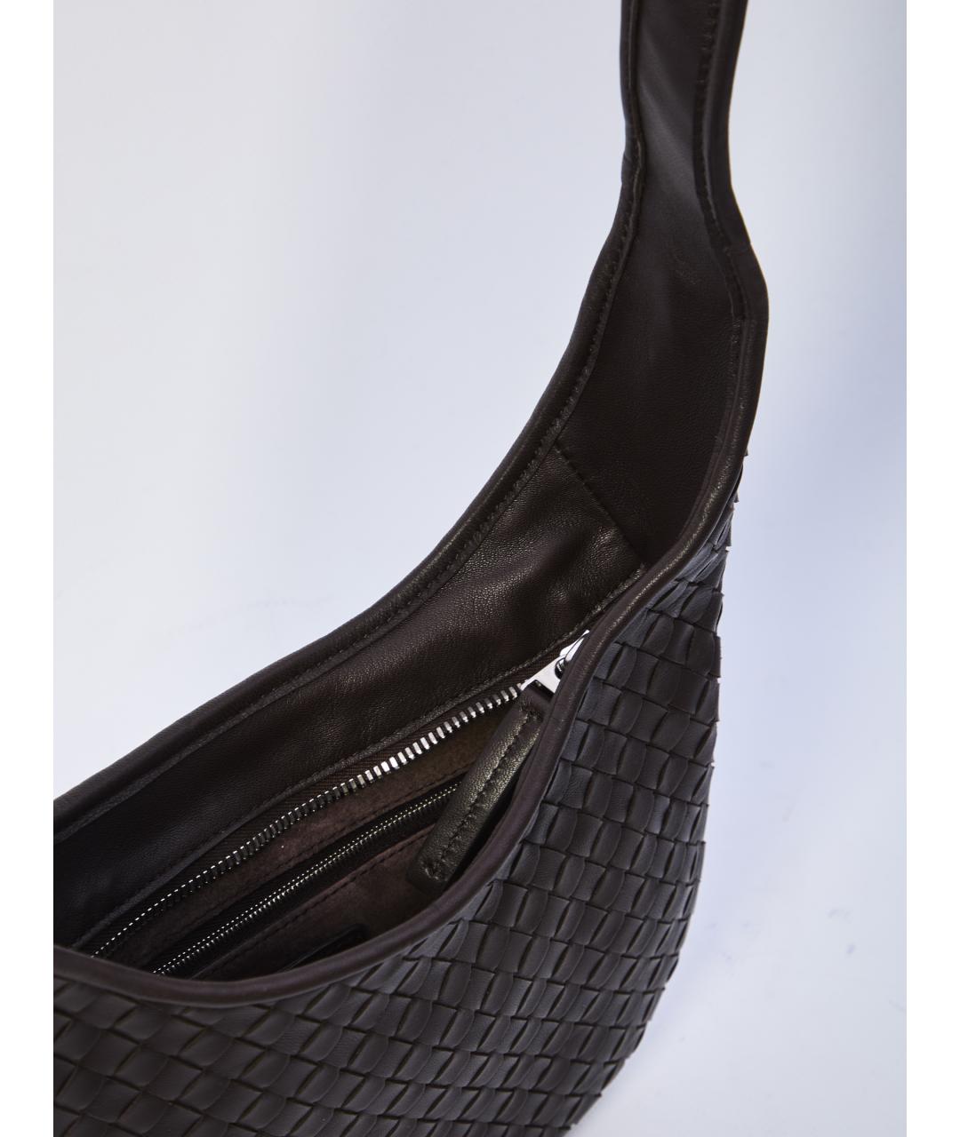 BOTTEGA VENETA Коричневая кожаная сумка на плечо, фото 4