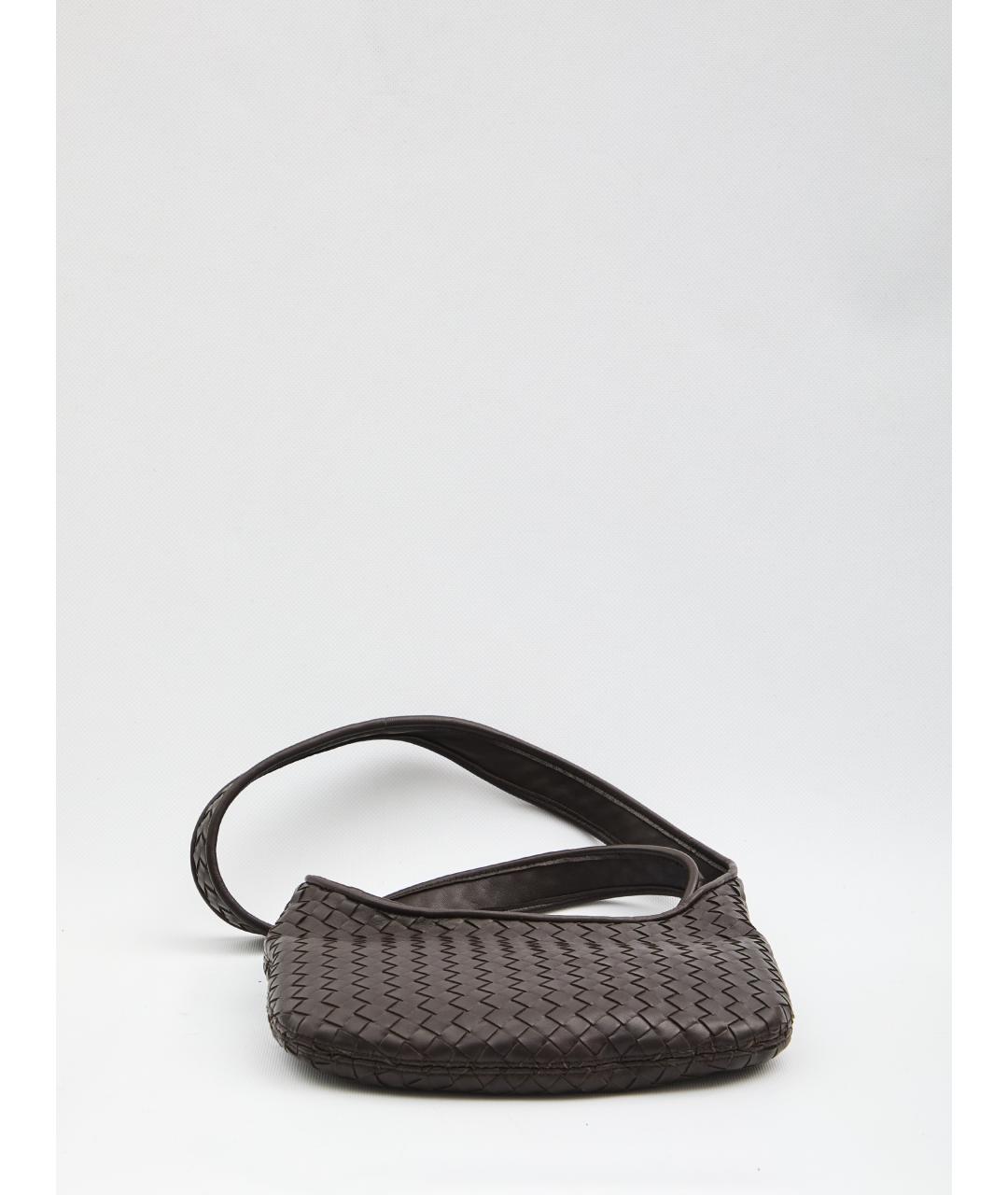 BOTTEGA VENETA Коричневая кожаная сумка на плечо, фото 3