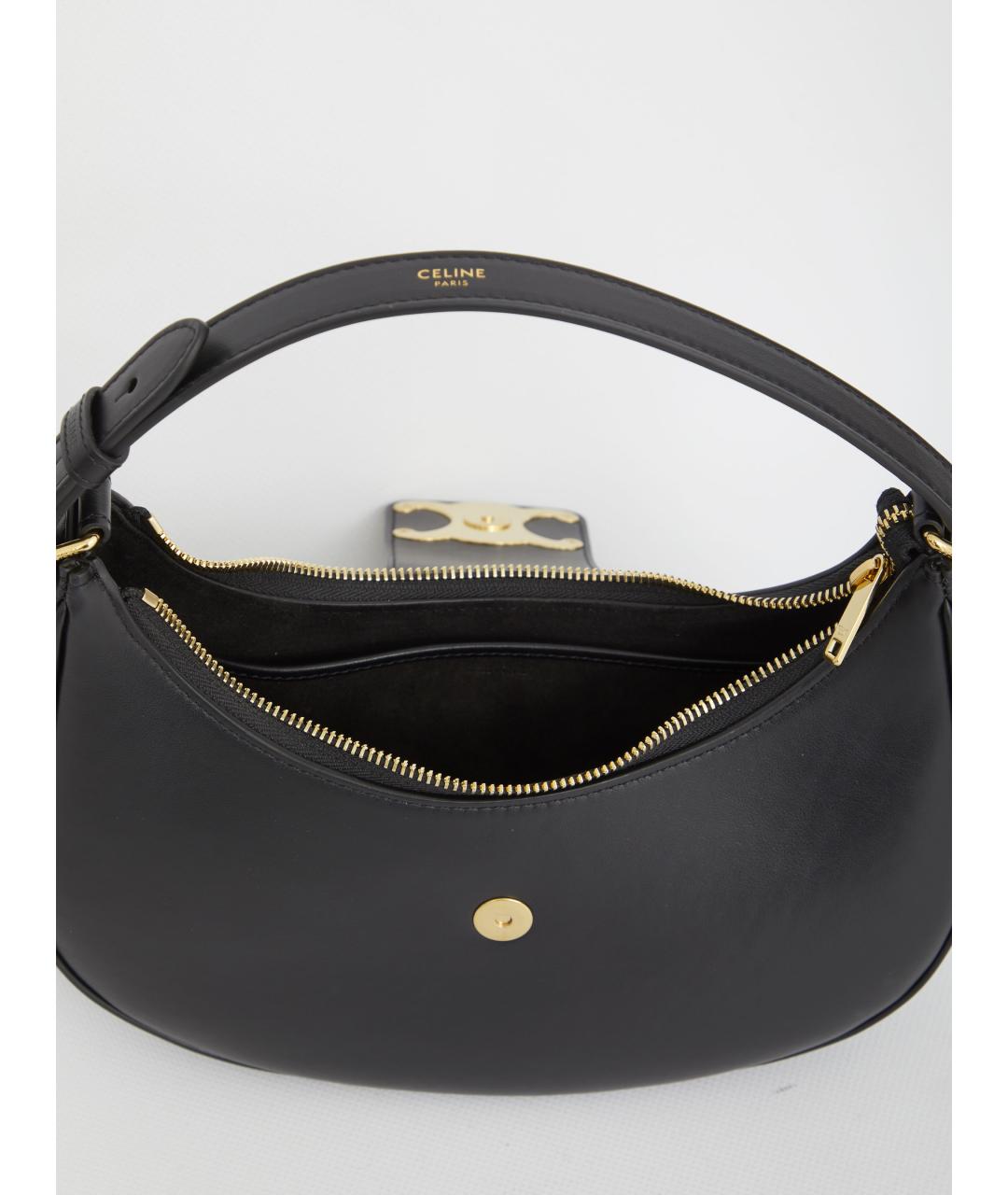 CELINE Черная кожаная сумка через плечо, фото 5