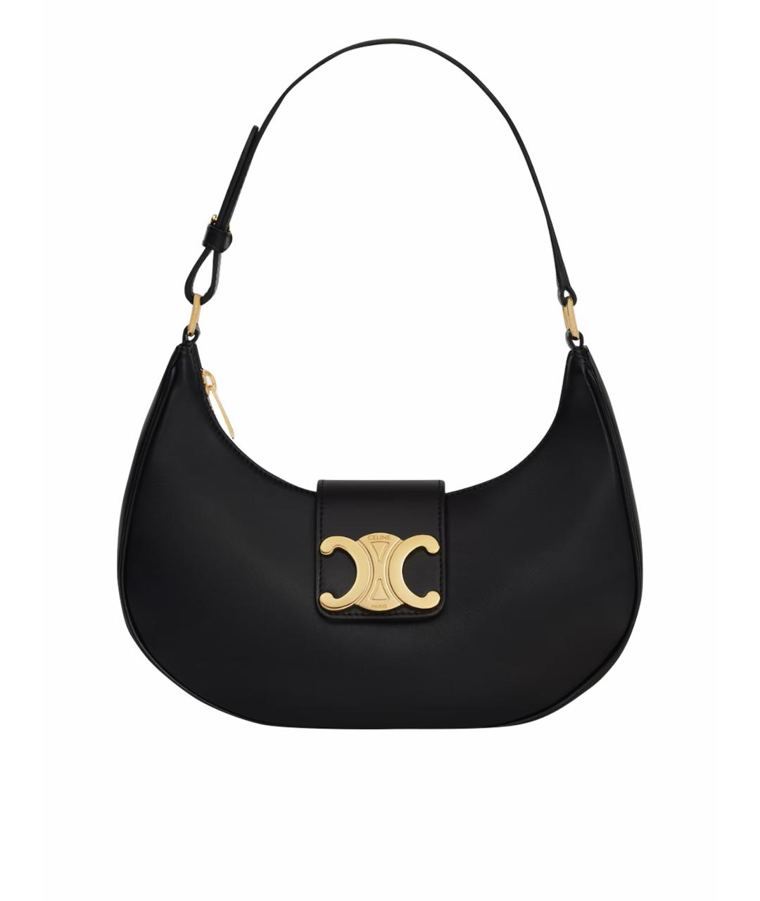 CELINE Черная кожаная сумка через плечо, фото 1