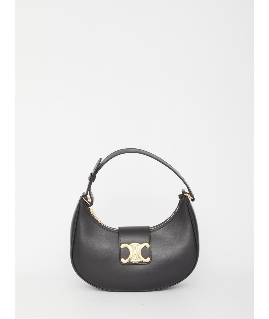 CELINE Черная кожаная сумка через плечо, фото 2