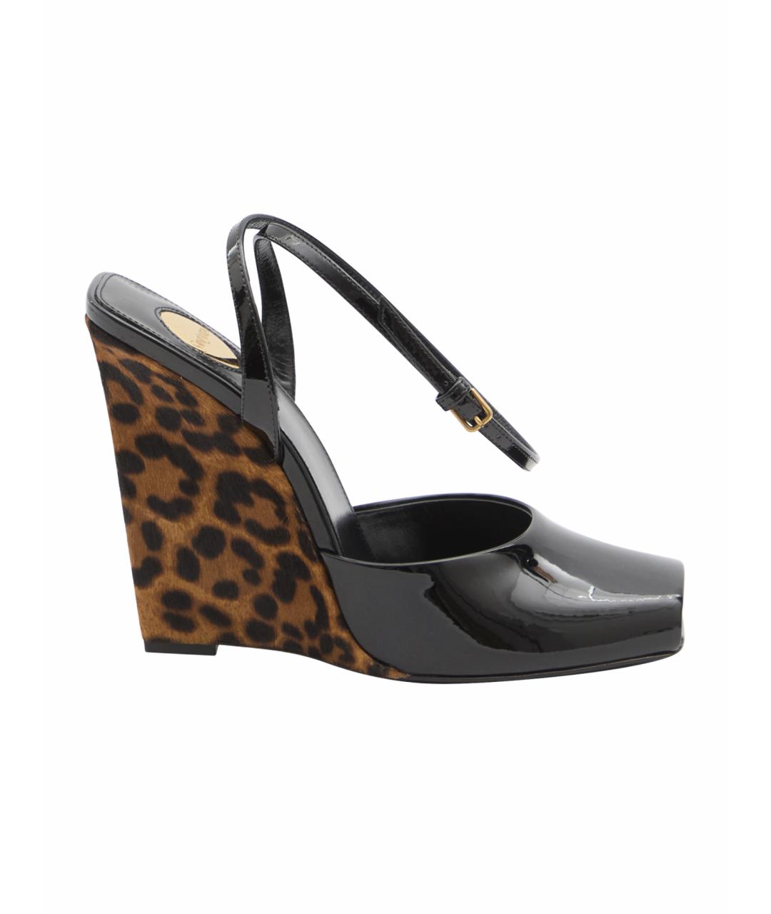 SAINT LAURENT Черные кожаные босоножки, фото 1