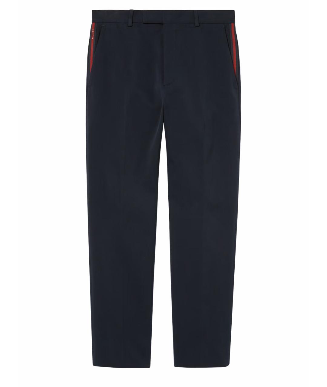 GUCCI Синие хлопковые повседневные брюки, фото 1