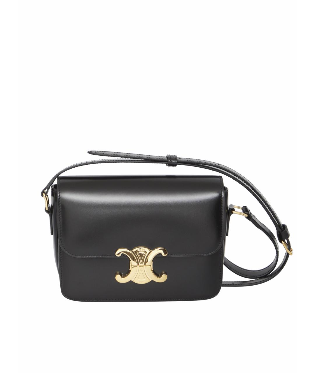 CELINE Черная кожаная сумка через плечо, фото 1