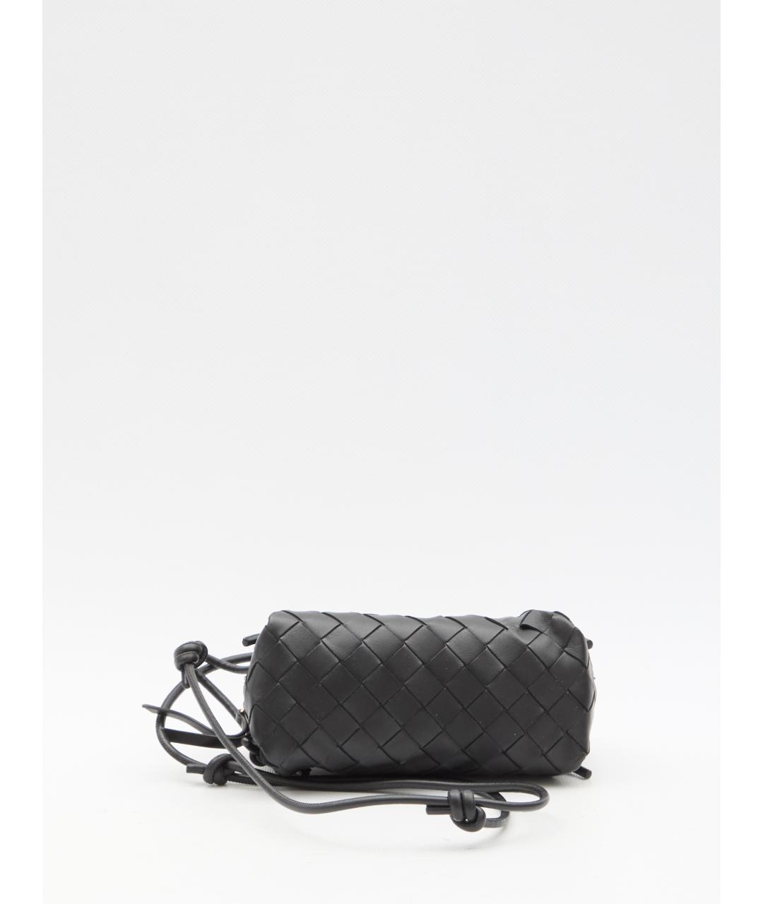 BOTTEGA VENETA Черная кожаная сумка через плечо, фото 4