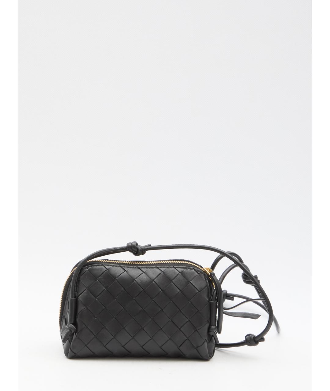 BOTTEGA VENETA Черная кожаная сумка через плечо, фото 2