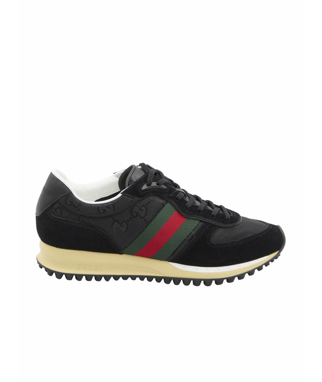 GUCCI Черные низкие кроссовки / кеды, фото 1
