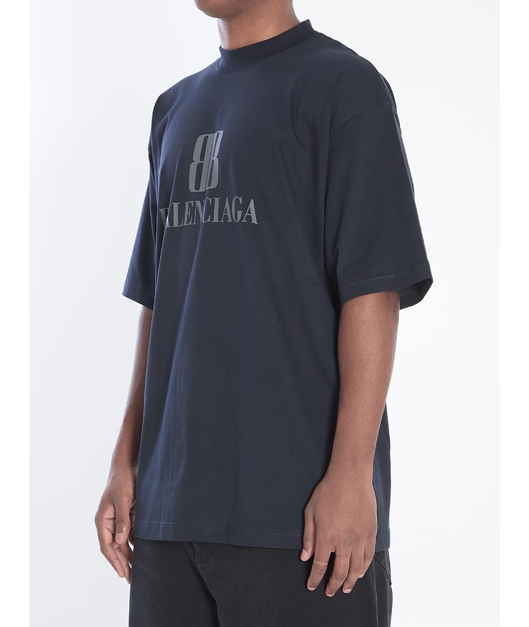 BALENCIAGA Черная хлопковая футболка, фото 3