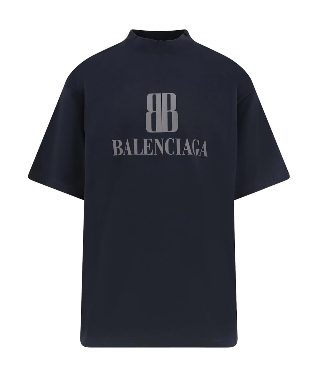 BALENCIAGA Черная хлопковая футболка, фото 1