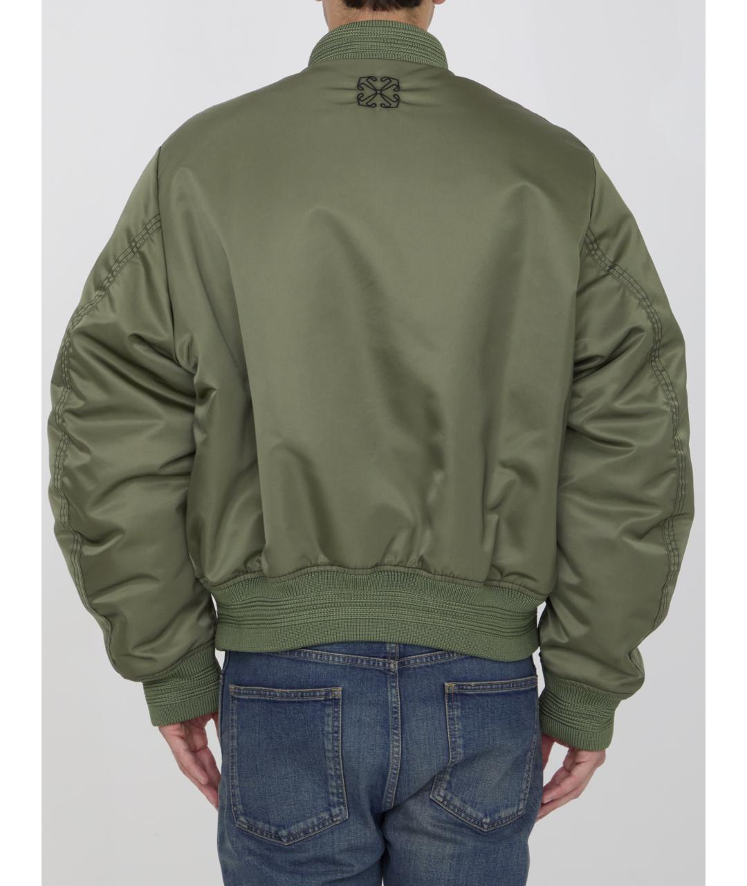 OFF-WHITE Зеленая полиамидовая куртка, фото 4