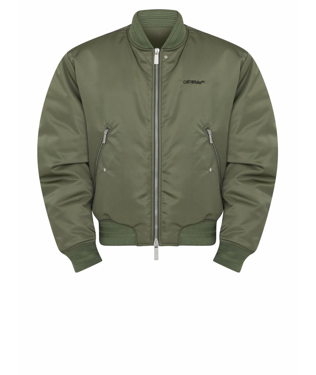 OFF-WHITE Зеленая полиамидовая куртка, фото 1