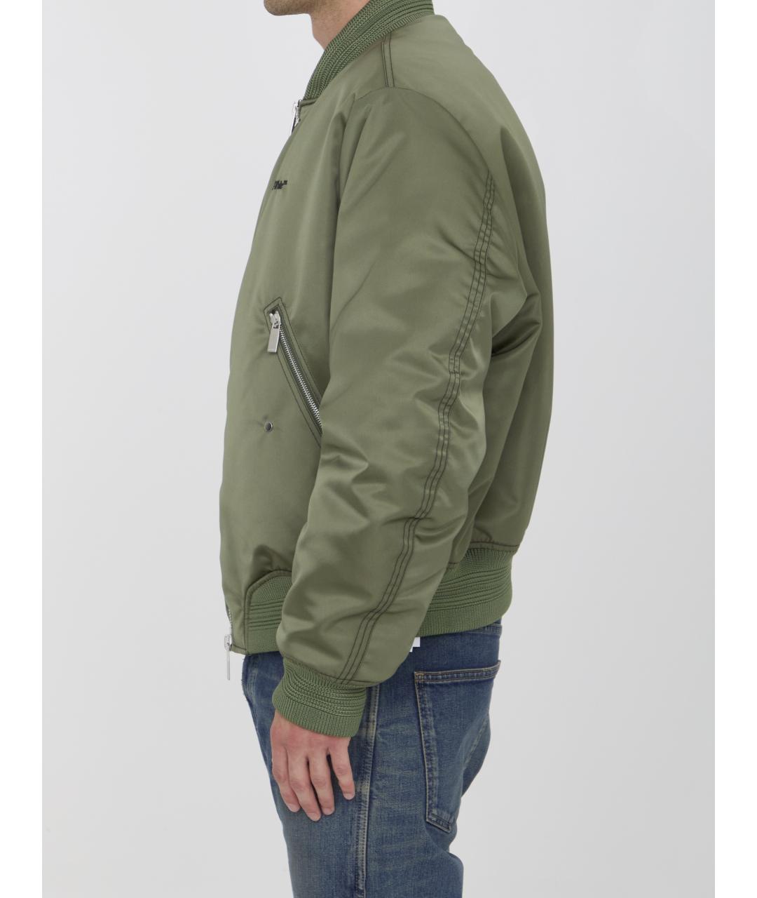 OFF-WHITE Зеленая полиамидовая куртка, фото 3