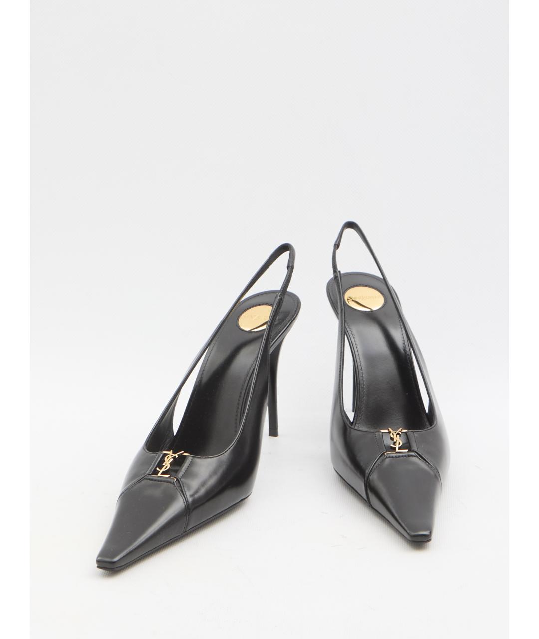 SAINT LAURENT Черные кожаные туфли, фото 5