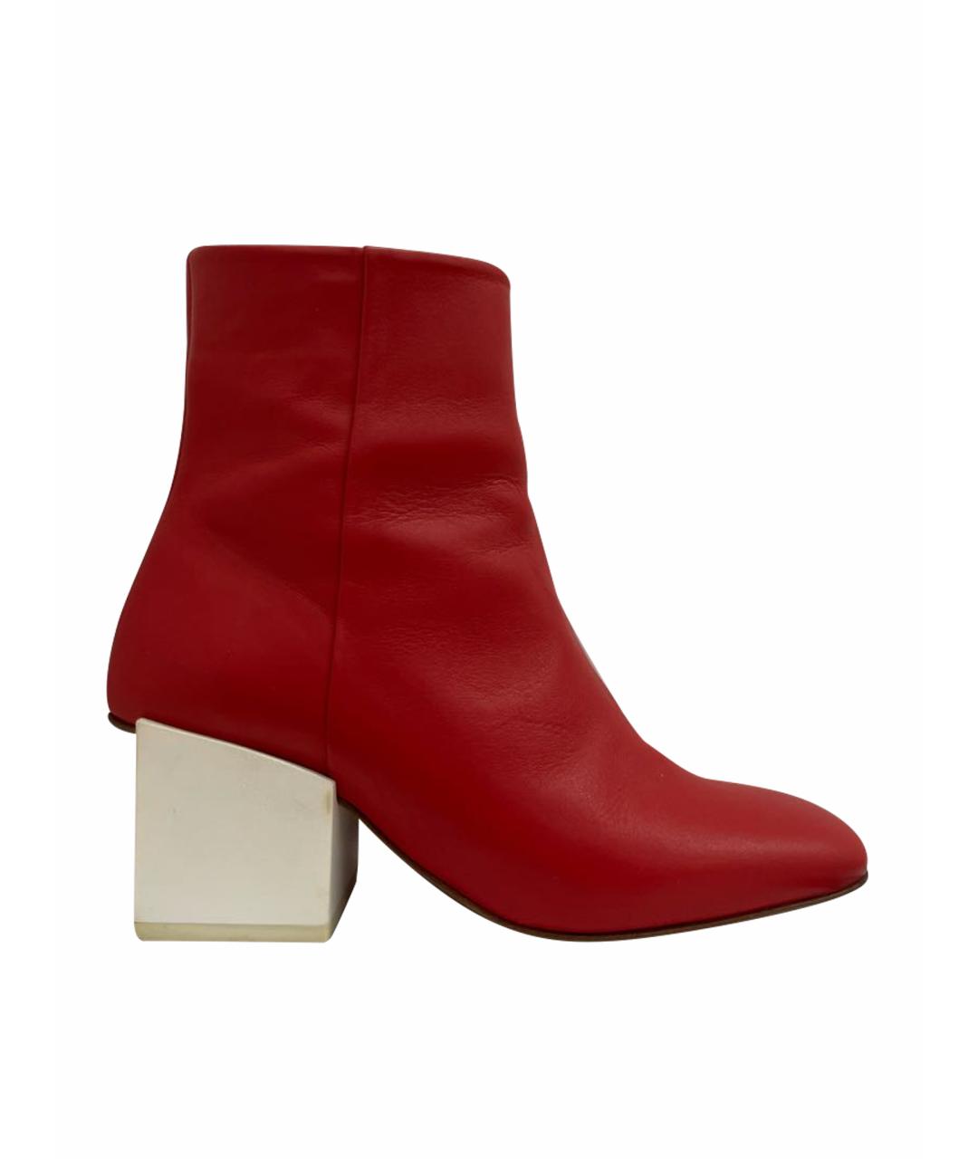 JACQUEMUS Красные кожаные ботильоны, фото 1
