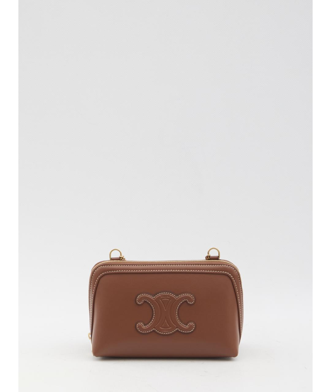 CELINE Бежевая кожаная сумка через плечо, фото 5