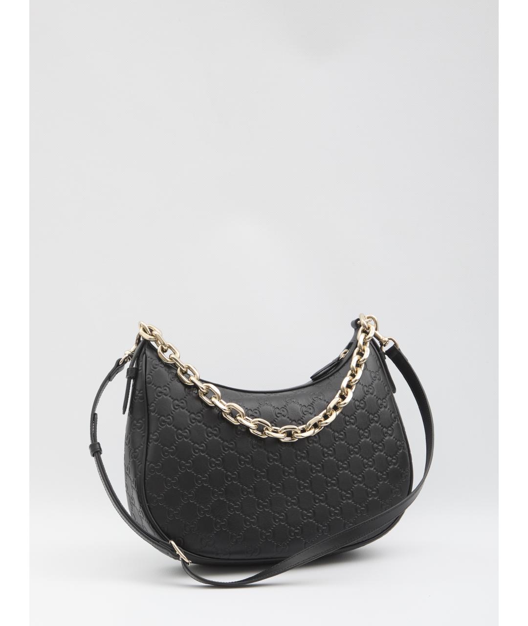 GUCCI Черная кожаная сумка через плечо, фото 2