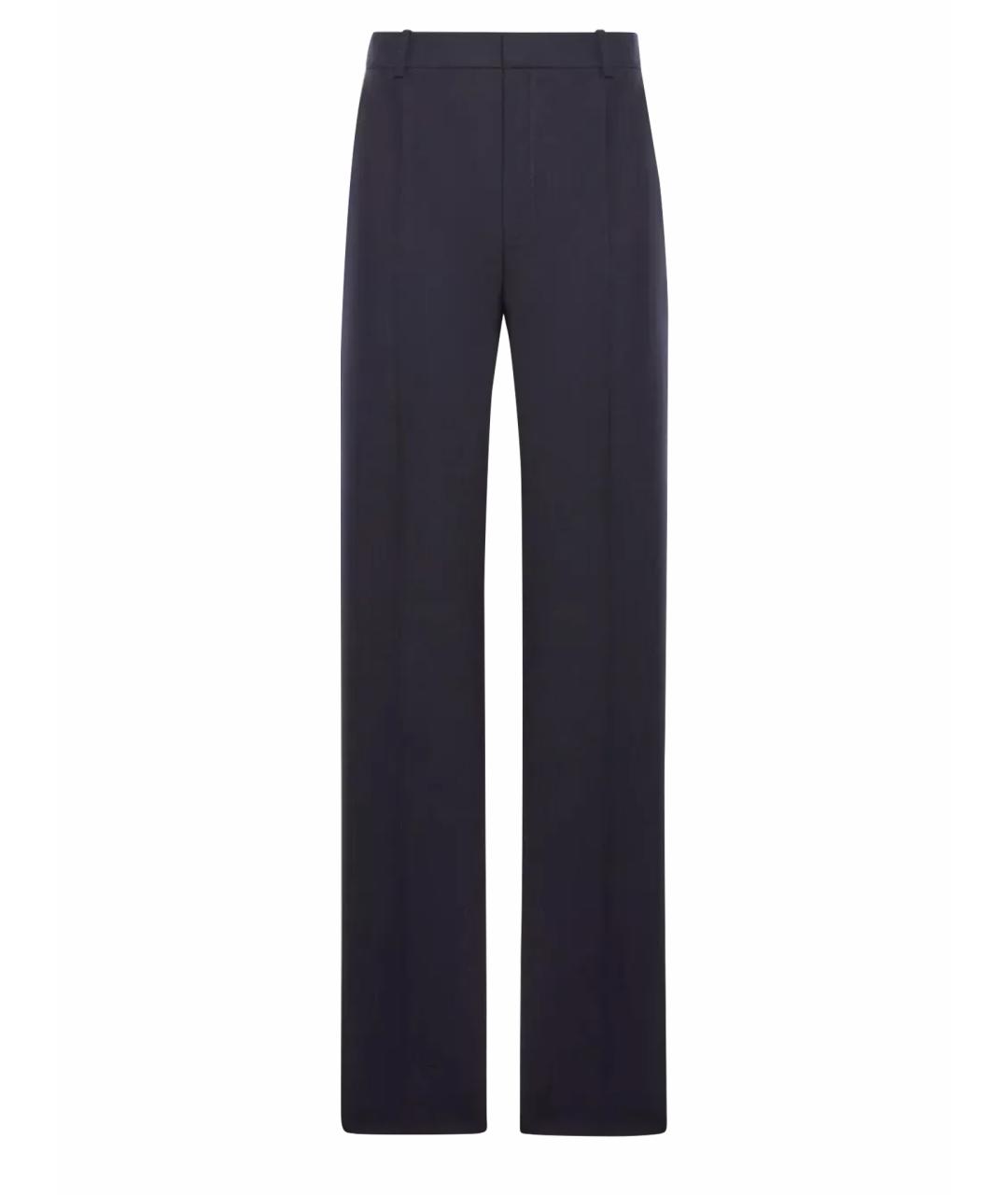 SAINT LAURENT Синие шерстяные повседневные брюки, фото 1