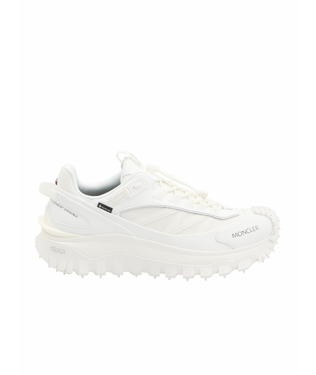 MONCLER Белые синтетические низкие кроссовки / кеды, фото 1