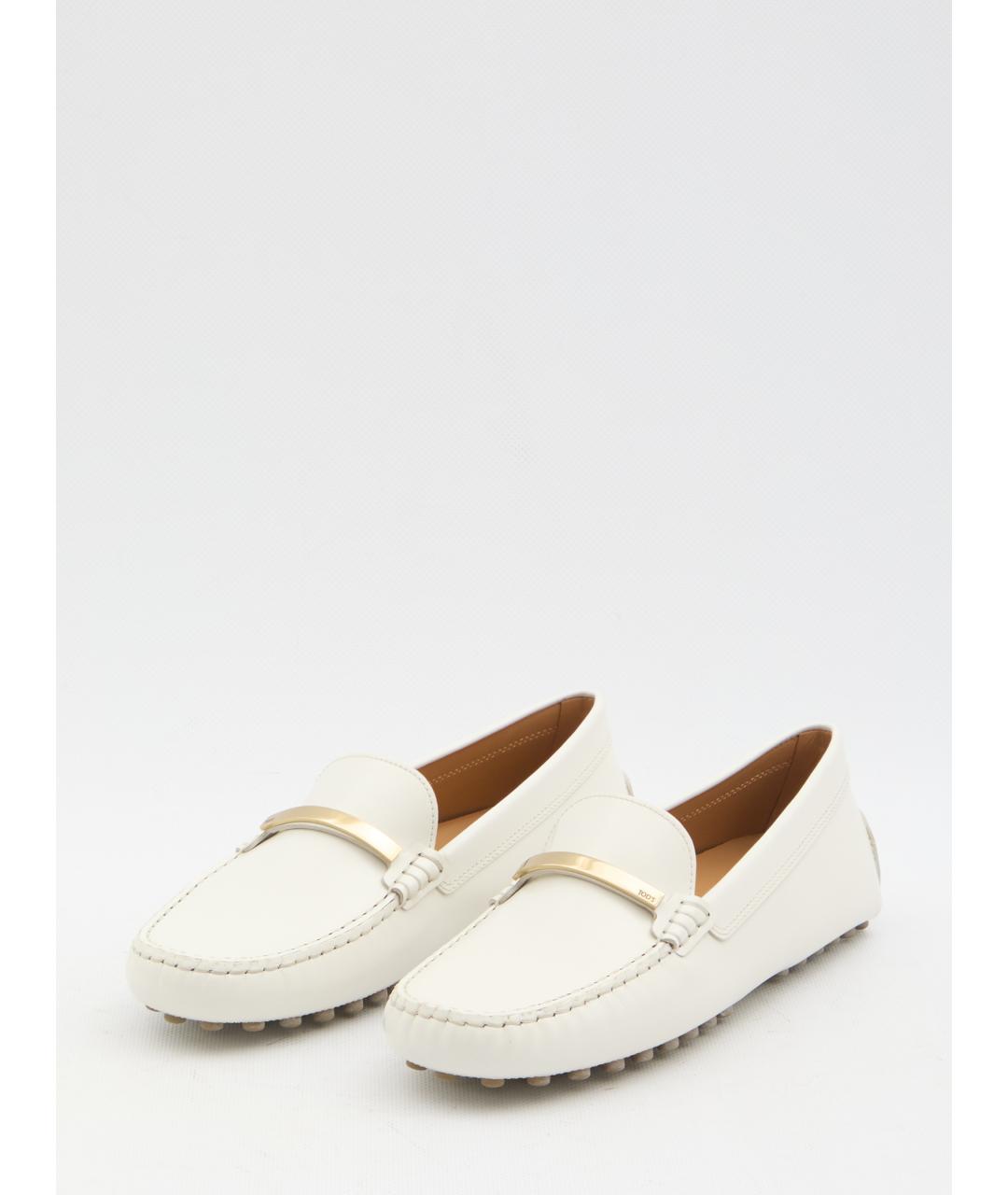 TOD'S Белые кожаные мокасины, фото 2