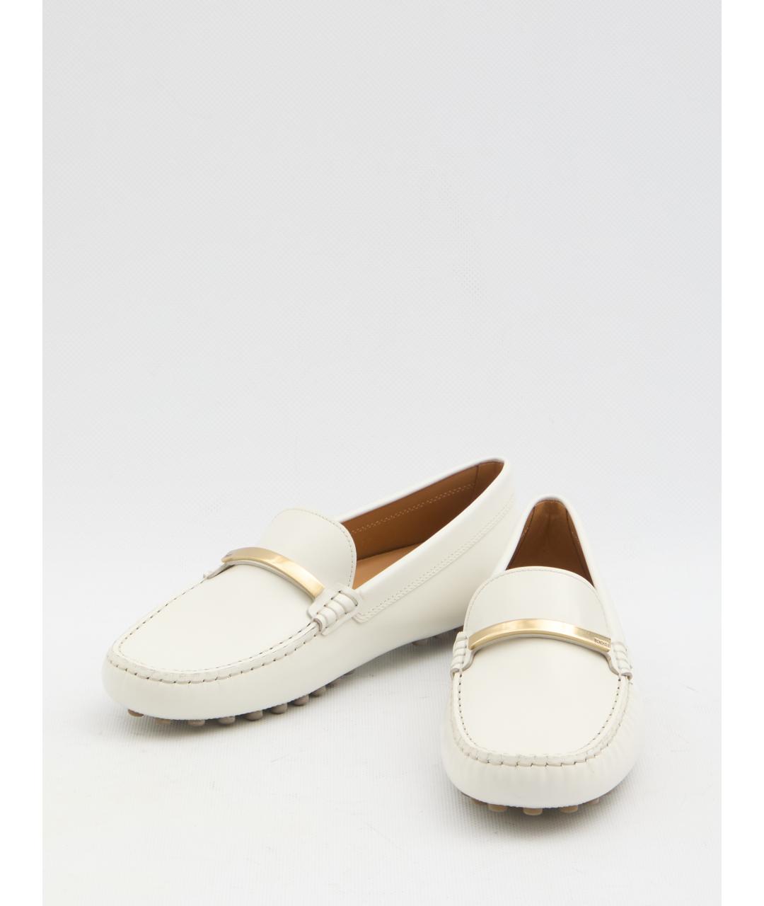 TOD'S Белые кожаные мокасины, фото 5
