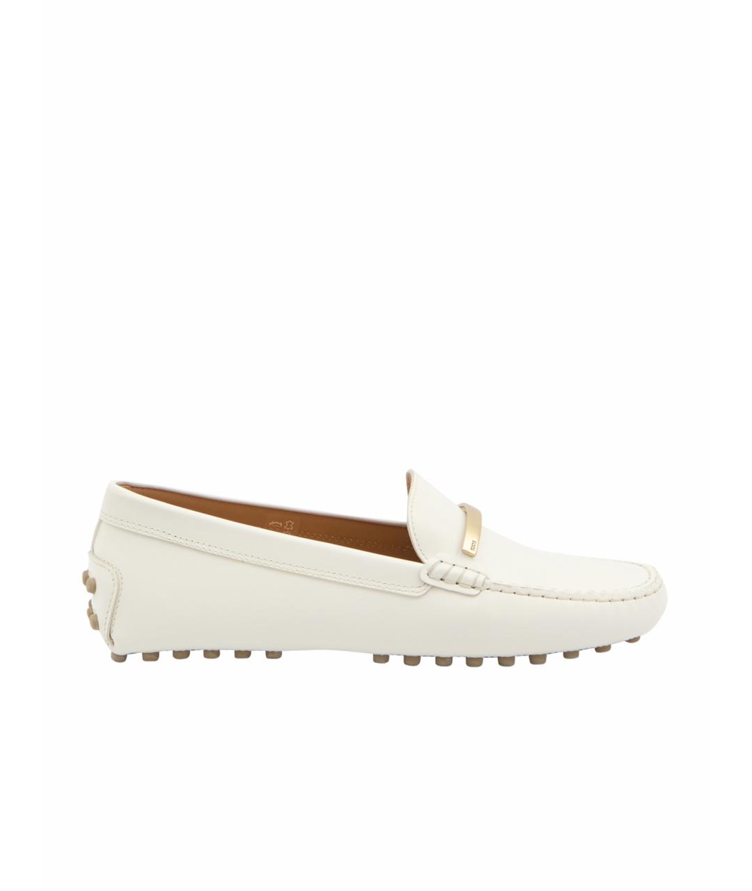 TOD'S Белые кожаные мокасины, фото 1