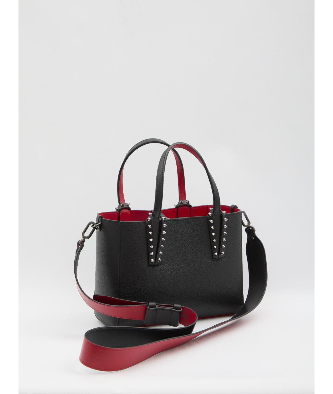 CHRISTIAN LOUBOUTIN Черная кожаная сумка тоут, фото 2