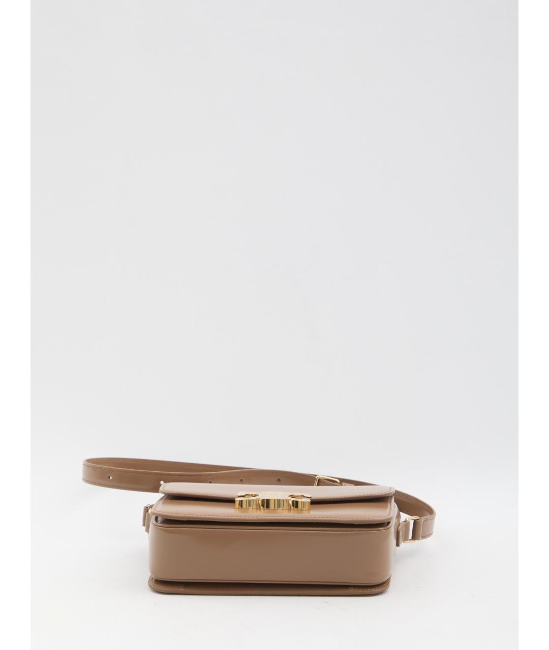 CELINE Коричневая кожаная сумка через плечо, фото 4