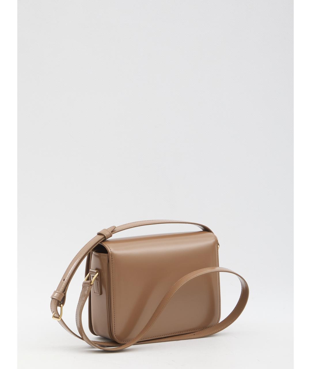 CELINE Коричневая кожаная сумка через плечо, фото 3