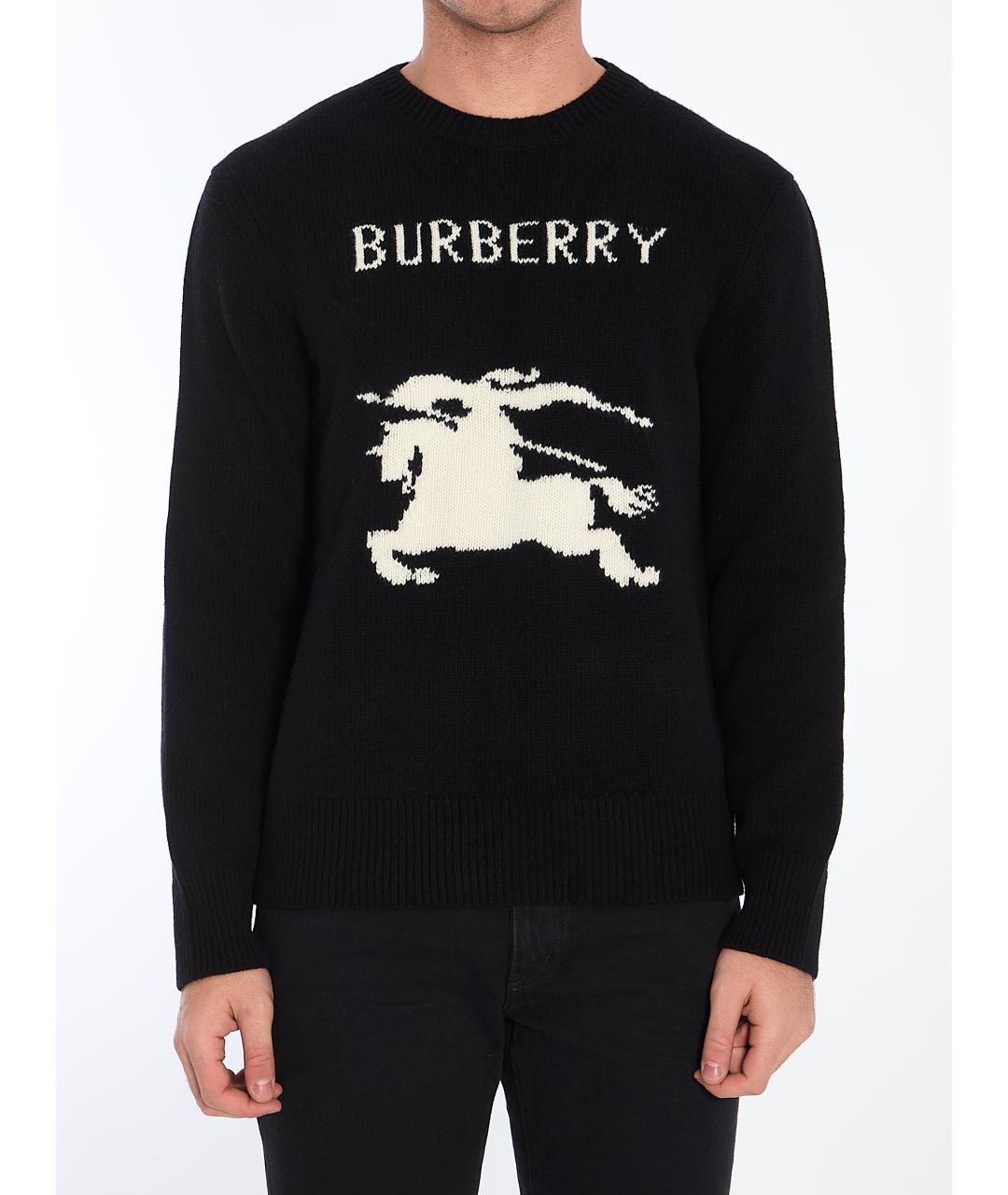 BURBERRY Черный шерстяной джемпер / свитер, фото 2