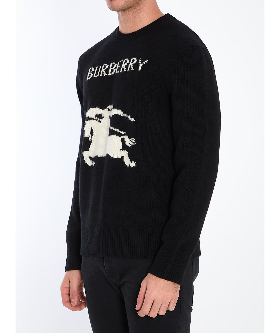 BURBERRY Черный шерстяной джемпер / свитер, фото 3