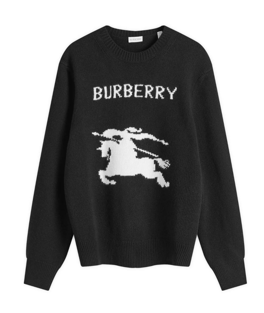 BURBERRY Черный шерстяной джемпер / свитер, фото 1