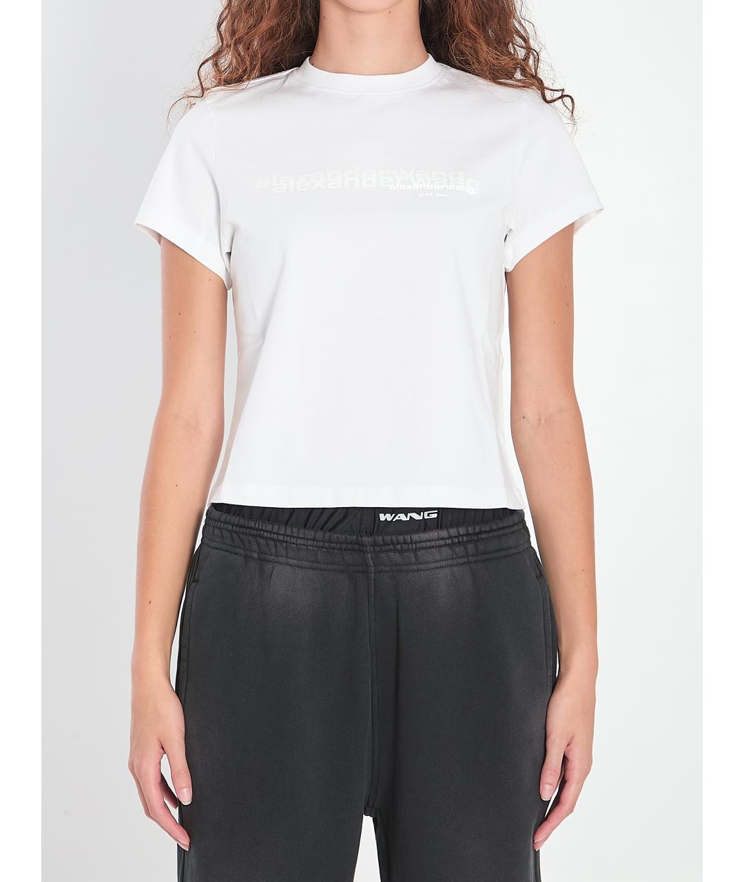 ALEXANDER WANG Белая хлопковая футболка, фото 2