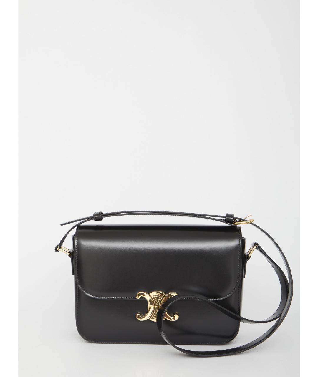 CELINE Черная кожаная сумка через плечо, фото 2