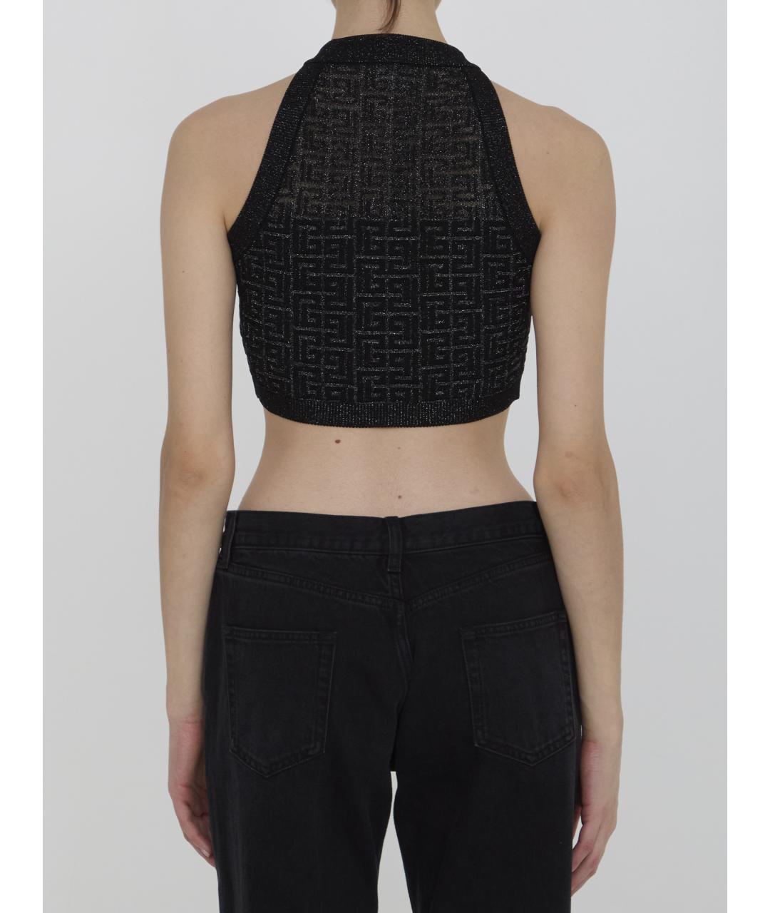 BALMAIN Черная майка, фото 4
