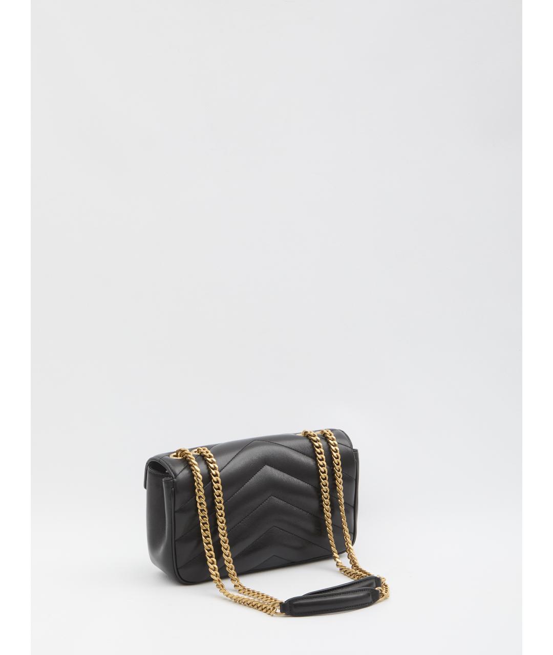 SAINT LAURENT Черная кожаная сумка через плечо, фото 2