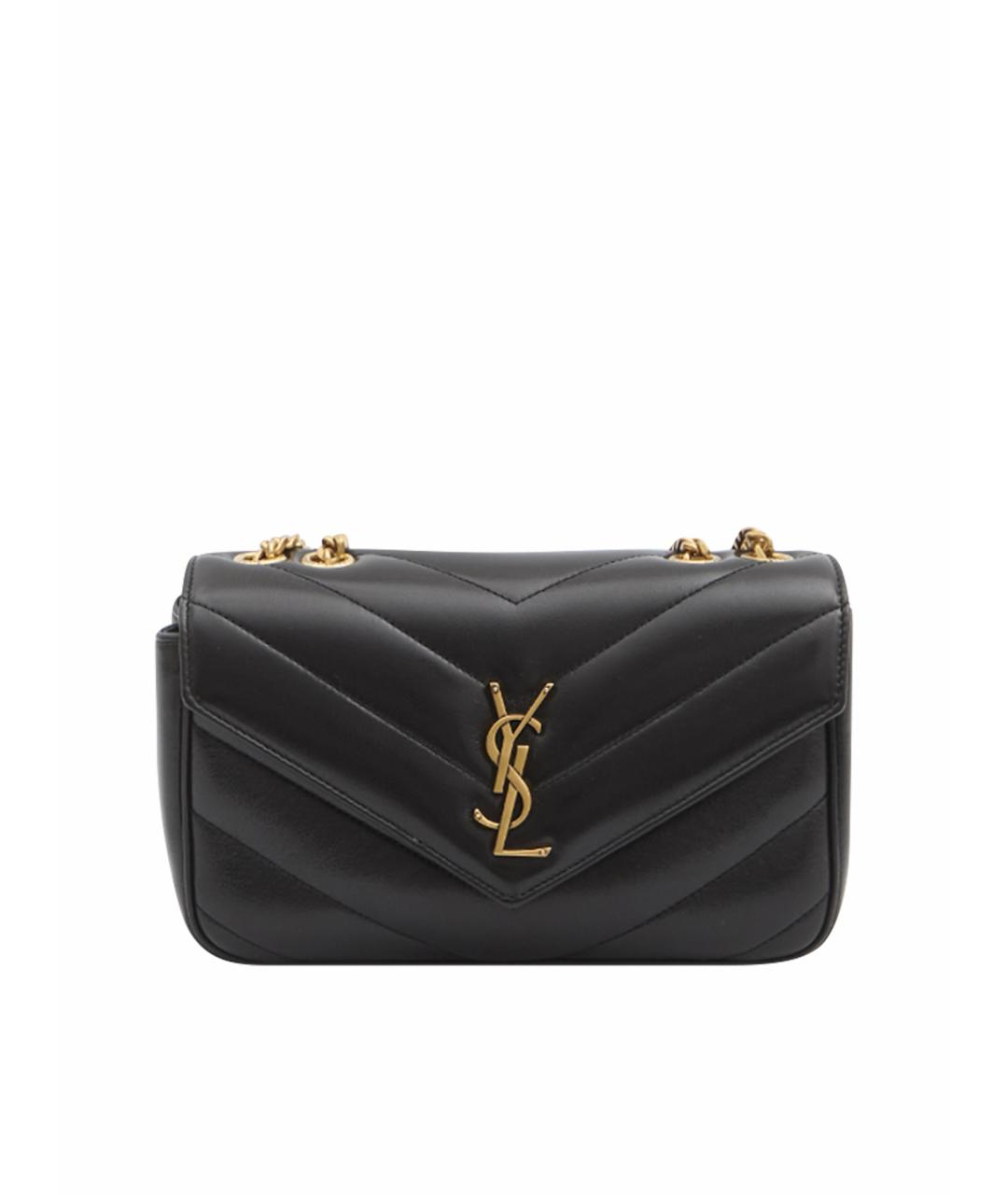 SAINT LAURENT Черная кожаная сумка через плечо, фото 1