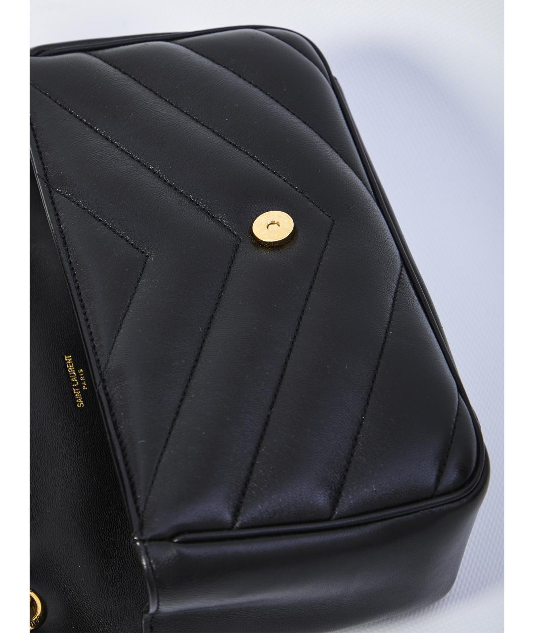 SAINT LAURENT Черная кожаная сумка через плечо, фото 4