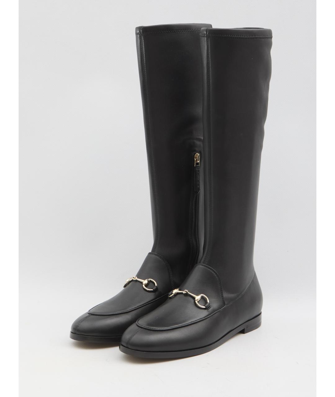 GUCCI Черные кожаные сапоги, фото 2