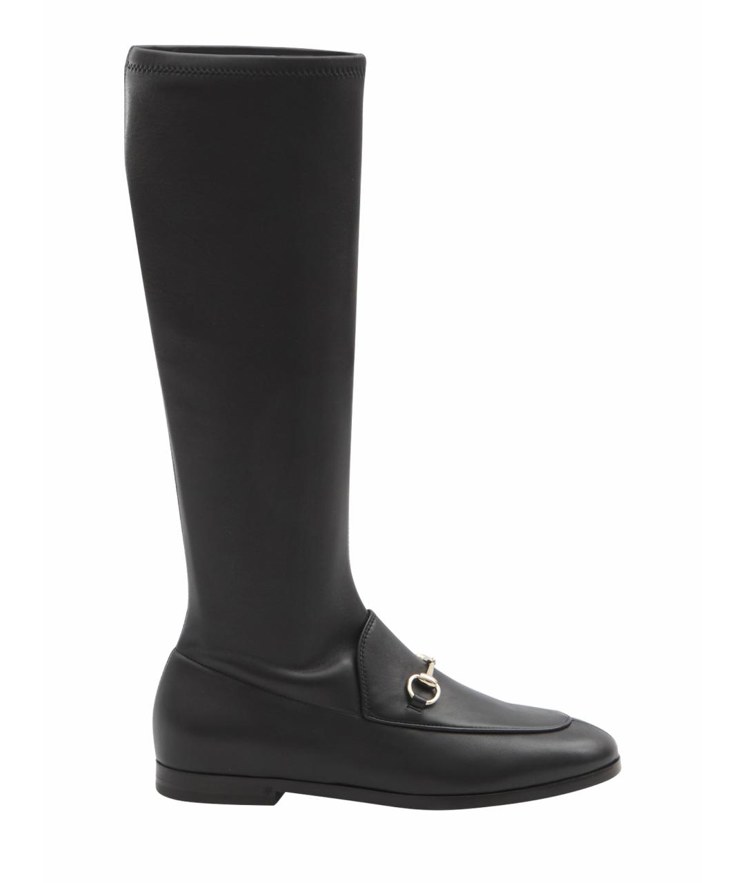 GUCCI Черные кожаные сапоги, фото 1