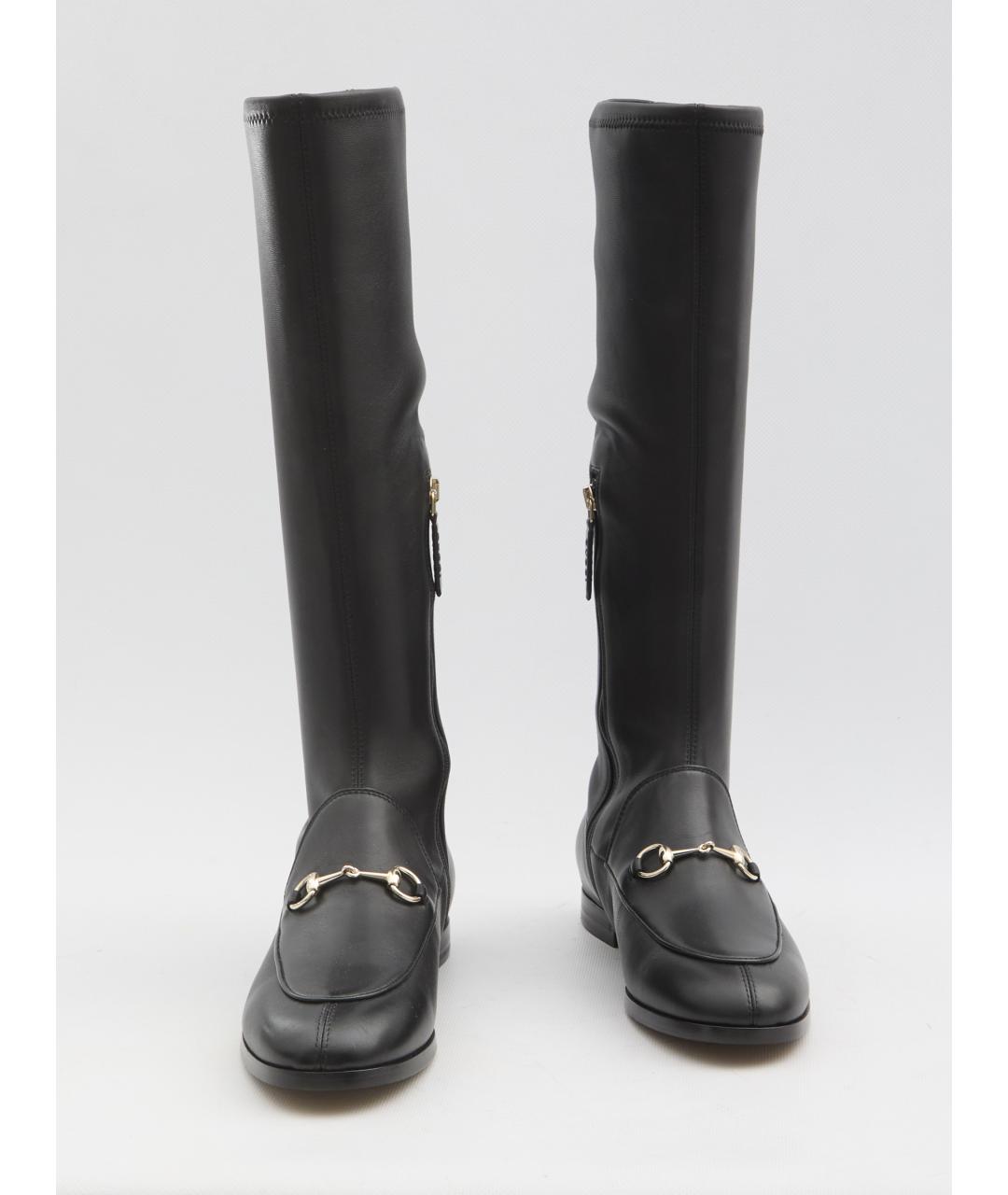 GUCCI Черные кожаные сапоги, фото 5