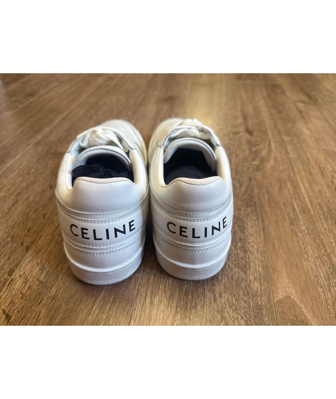 CELINE Белые кожаные кеды, фото 4
