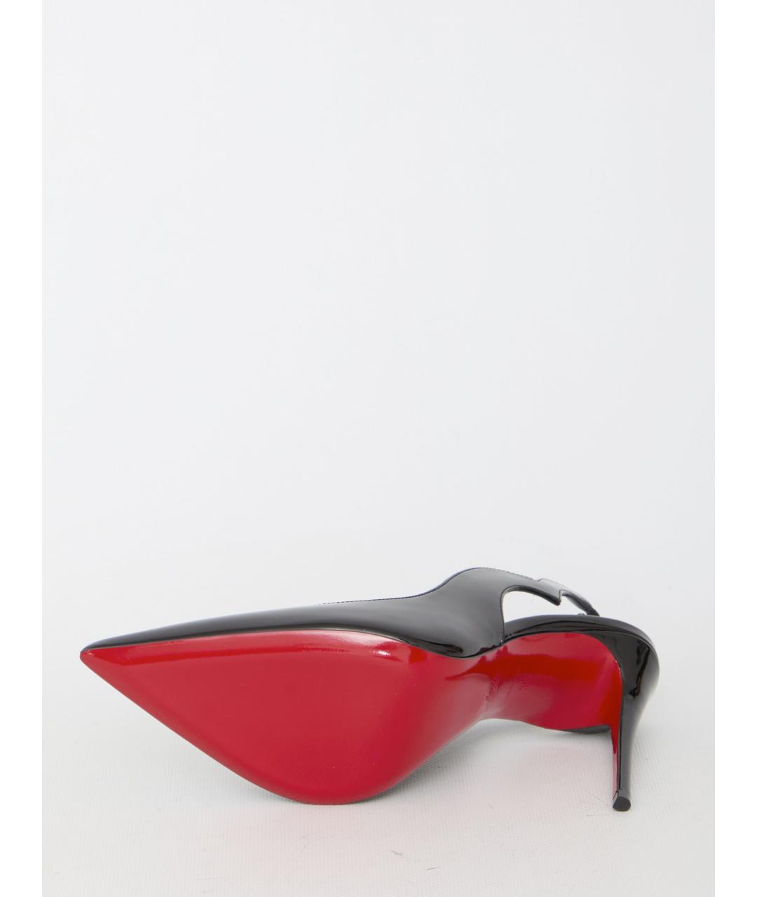 CHRISTIAN LOUBOUTIN Черные кожаные туфли, фото 4