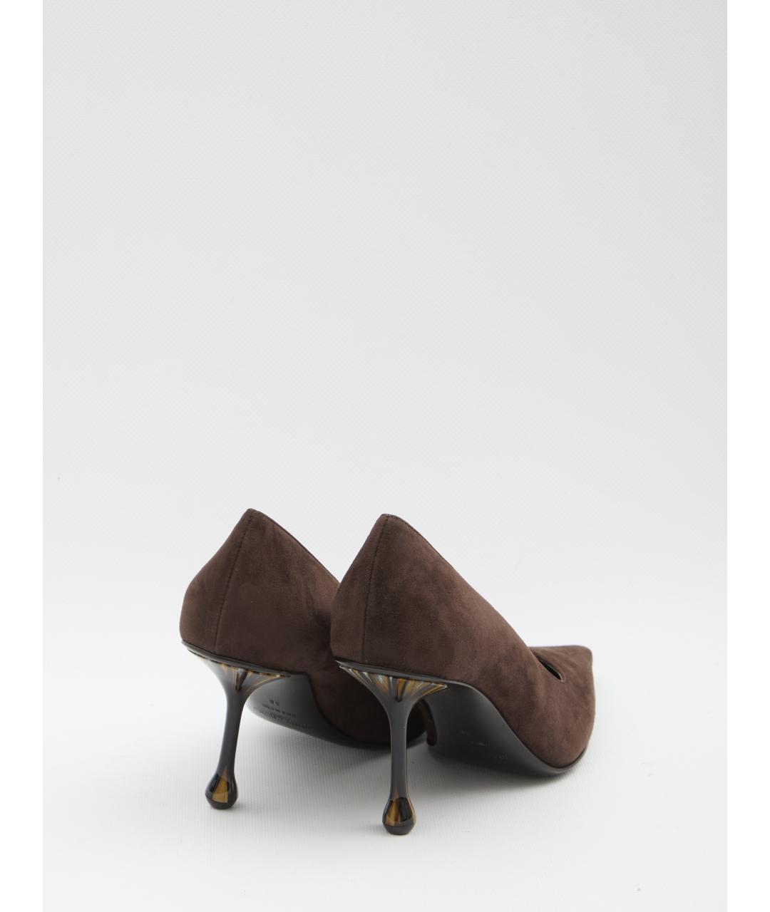JIMMY CHOO Коричневые замшевые туфли, фото 3