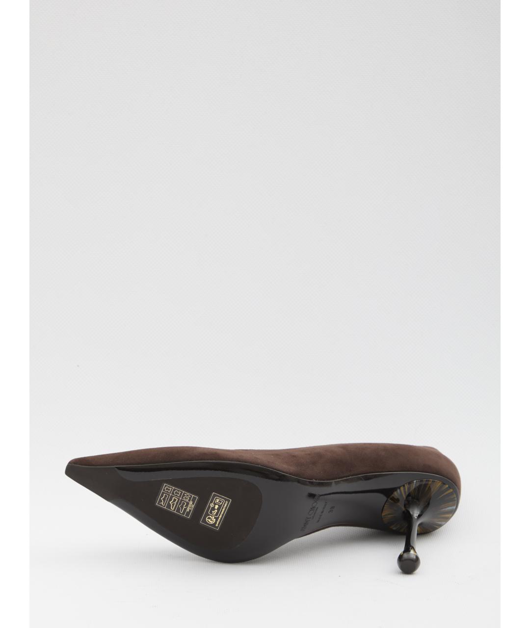 JIMMY CHOO Коричневые замшевые туфли, фото 4