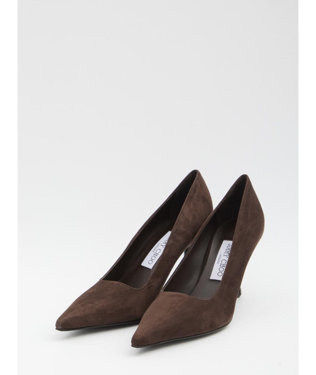 JIMMY CHOO Коричневые замшевые туфли, фото 2