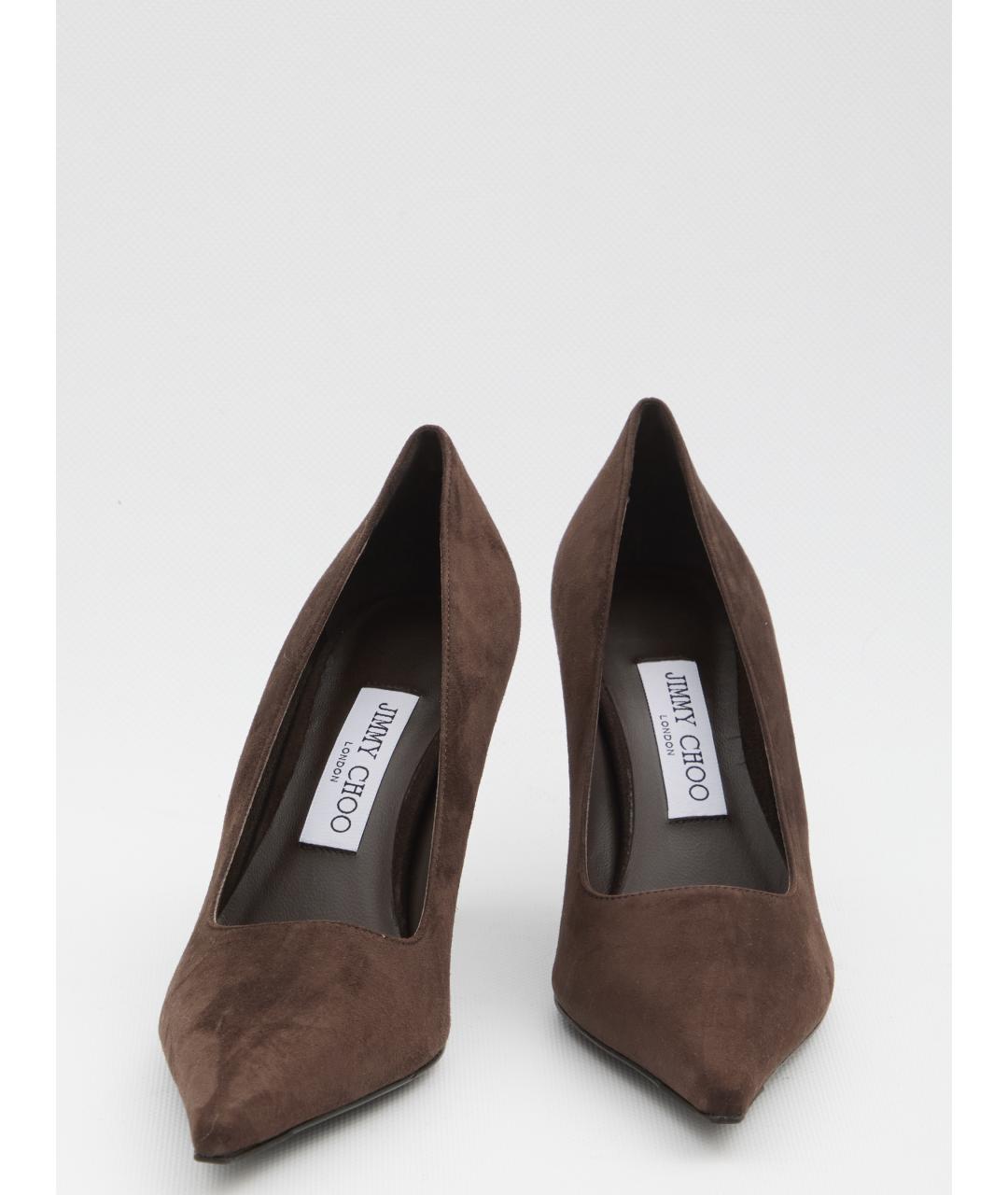 JIMMY CHOO Коричневые замшевые туфли, фото 5