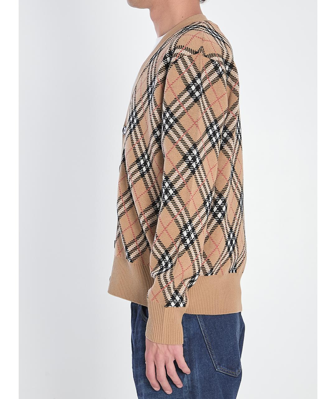 BURBERRY Бежевый шерстяной кардиган, фото 4